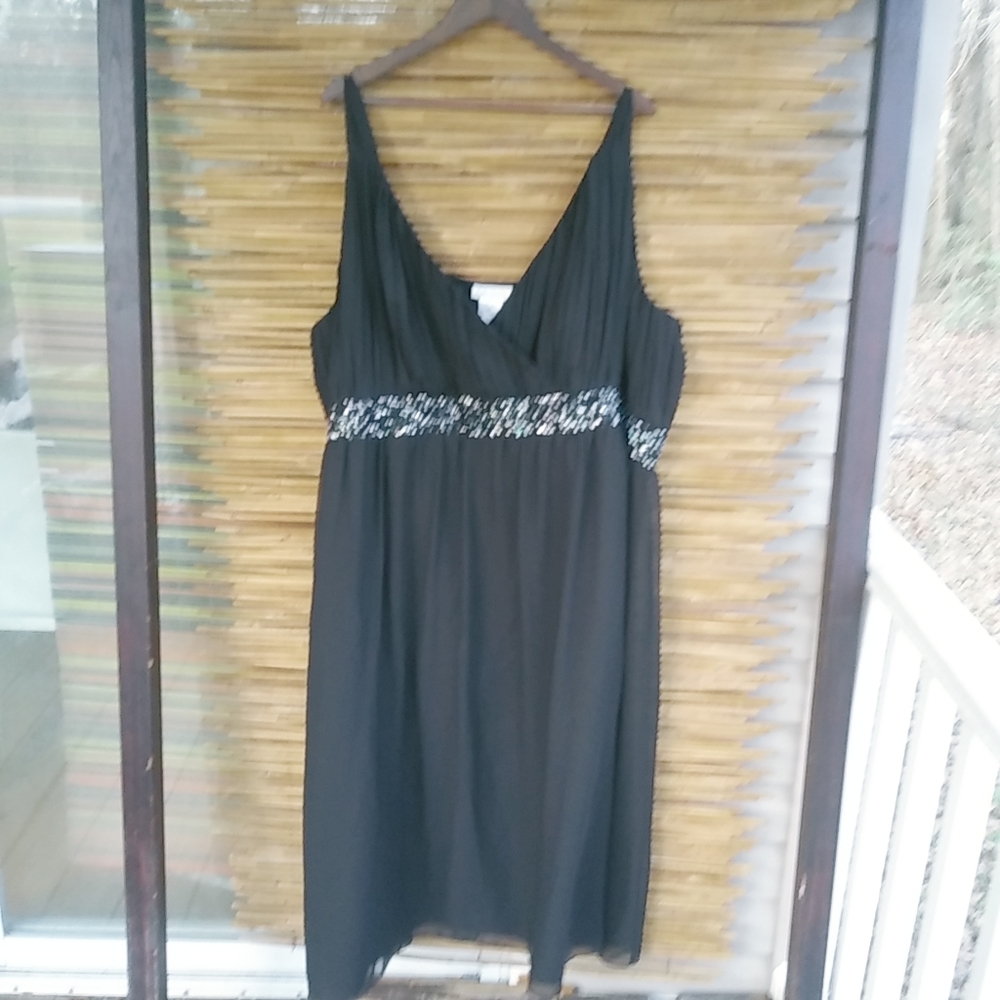 Ulla Popken 28/30 Black Sleeveless Formal Dress Plus